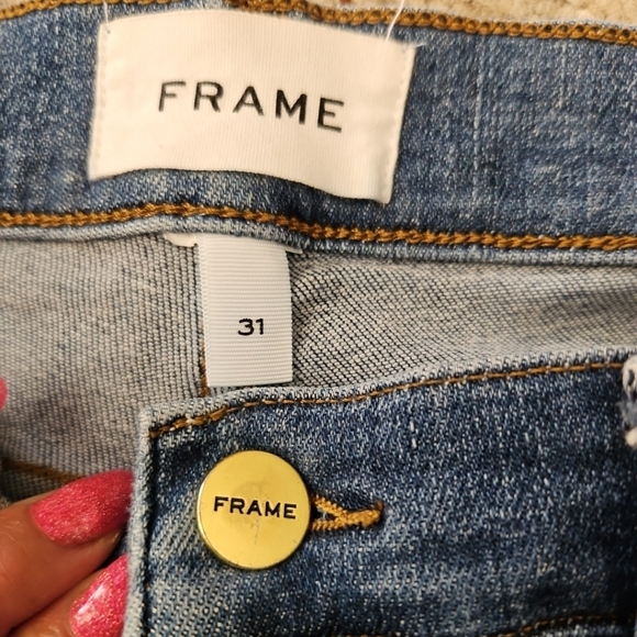 Frame Womens Medium Wash Le High Straight Leg Premium Stretch Jean 31 - Picture 10 of 15